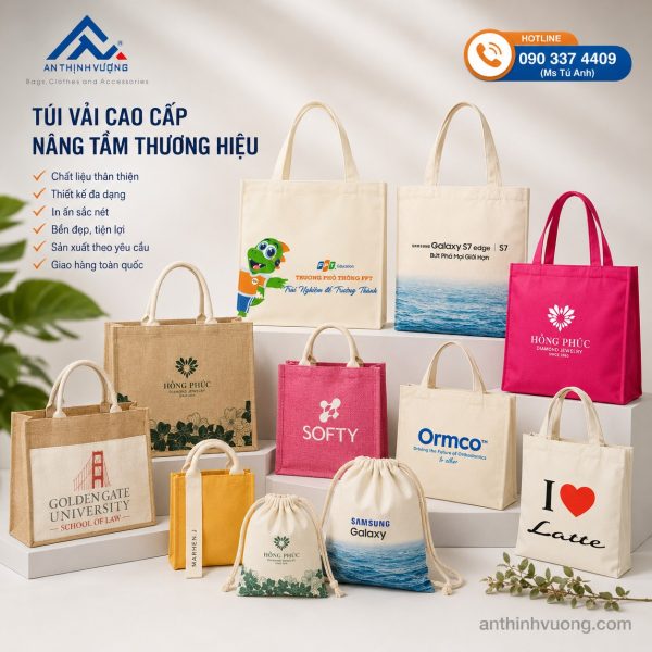 Túi vải bố nhuộm cam - Vinci
