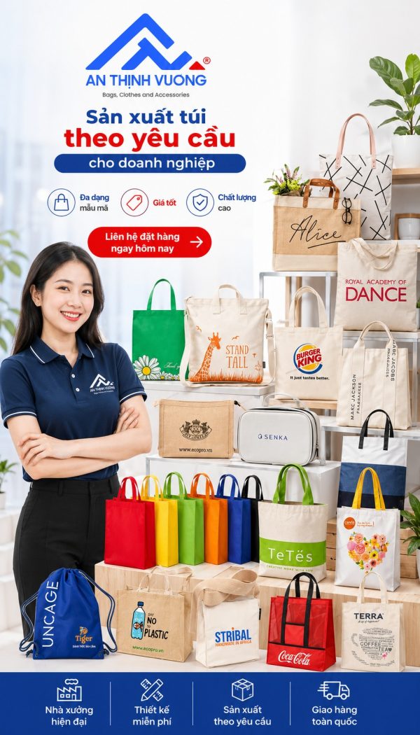 Túi vải bố phối màu