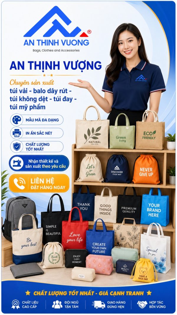 Túi vải bố phối màu